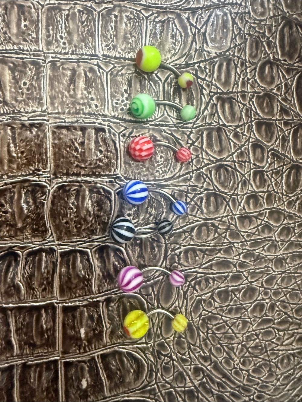 Colorful Belly Button Ring Set of 7 new - Multi Color